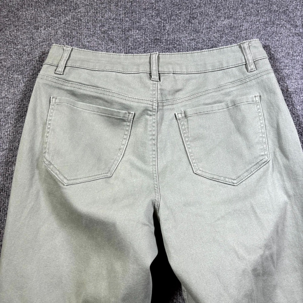 D.Jeans Chino Pant Women's 10 Green Cotton Straight Preppy Business Stretch - Picture 11 of 14